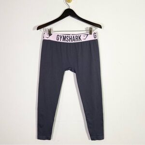 Gymshark Gray Pink Elastic Waist Cropped Leggings